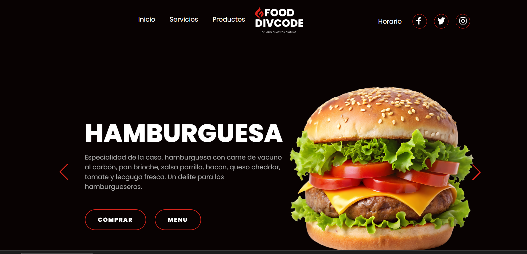 Diseño de página web demostrativa para un restaurante